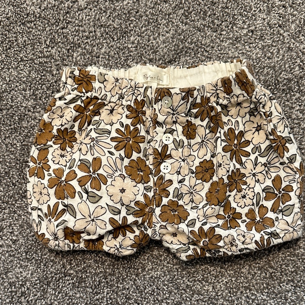Rylee + Cru Cream and Brown Baby Bloomers